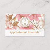 Luxe Bloemen Waterverf Monogram Crest Logo Brand Afsprakenkaartje (Voorkant)