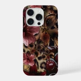 Luxe bloemenaesthetic telefoonhoesje iPhone 15 pro case