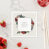 Luxe Bloemenbruiloft Bourgondië Rood en Roze Servet (Insitu)