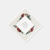 Luxe Bloemenbruiloft Bourgondië Rood en Roze Servet (Hoek)