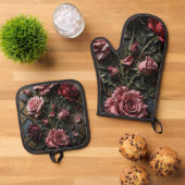 Luxe Bloemendecoratie Ovenwant & Pannenlap Set (Top down)