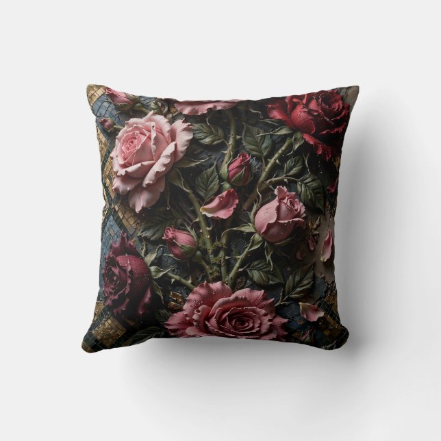 Luxe Bloemendecoratiekussen Kussen (Achterkant)