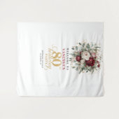 Luxe Bloemengoud 80e Verjaardag Achtergrond Wandkleed (Voorkant (horizontaal))