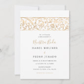 Luxe bloemengoud & witte Nuestra Boda-huwelijk Kaart (Voorkant)