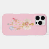 Luxe bloemenslinger parel iPhone 16 Pro Max hoesje (Achterkant horizontaal)
