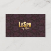 Luxe Bloemenspa Burgundy Gouden QR-code Visitekaartje (Voorkant)