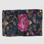 Luxe Bloemig Vintage Koninklijk Golfhanddoek (Horizontaal)