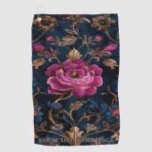 Luxe Bloemig Vintage Koninklijk Golfhanddoek (Voorkant)