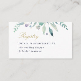 Luxe Bloemige Bruids-Shower Cadeau Registratie Informatiekaartje