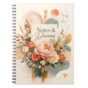 Luxe Bloemige “Notes & Dreams” Dagboek Notitieboek