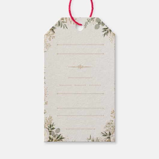 Luxe Bloemige Trouwuitnodiging Cadeaulabel (Voorkant)