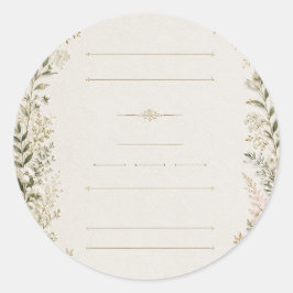 Luxe Bloemige Trouwuitnodiging Ronde Sticker