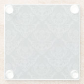 Luxe bloemkolenbehangselpapier glazen onderzetter (Achterkant)