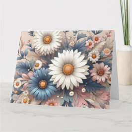 Luxe bloemrijke bedankkaart
