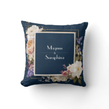 Luxe Bloemrijke Marineblauwe Gouden Geometrische L