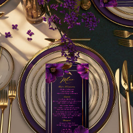 Luxe Bloemrijke Paarse Lichtgevende Viooltjes Brui Menu