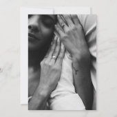 luxe bloemrijke zwarte, witte en rode trouw  kaart (Achterkant)