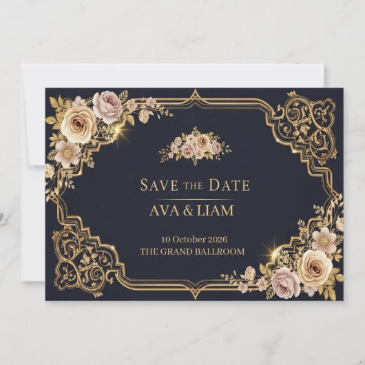 Luxe Bloemstuk Save The Date (Voorkant)