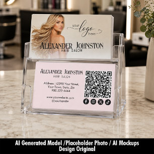 Luxe Blond Kapsalon Merkidentiteit Visitekaartje