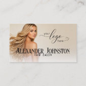Luxe Blond Kapsalon Merkidentiteit Visitekaartje (Voorkant)