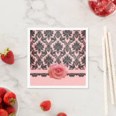 Luxe Bloom Roos Roze Damast Servetten (Insitu)