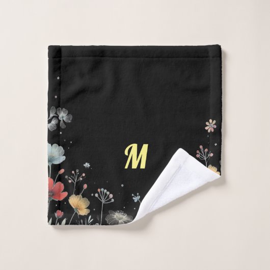 Luxe Blooms: Monogram-able Bad Handdoek (Wasdoekje)