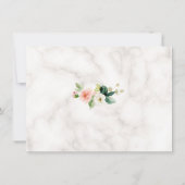 Luxe Blozende Bloemen Gouden Lijst Marmeren Huweli Save The Date (Achterkant)