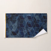LUXE BLUE BRICK GEOMETRISCH GOLD BATHROOM TOWEL BAD HANDDOEK (Handdoek)