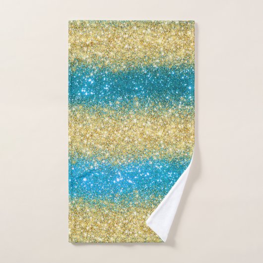 Luxe Blue Glitter Bath Towel set Bad Handdoek (Handdoek)
