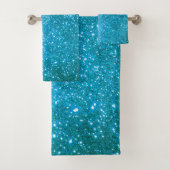 Luxe Blue Glitter Bath Towel set Bad Handdoek (Insitu)