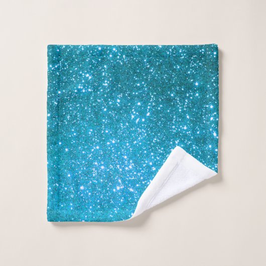 Luxe Blue Glitter Bath Towel set Bad Handdoek (Wasdoekje)