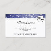 Luxe Blue Glitter Sparkle Shimmer Sterren en Logo Visitekaartje (Achterkant)