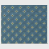 Luxe Blue/Gold Cadeaupapier (Vlak)