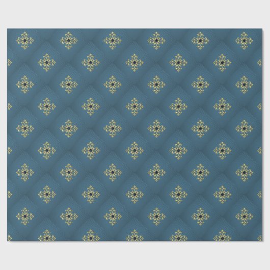 Luxe Blue/Gold Cadeaupapier (Vlak)