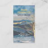 Luxe Blue Gold Mountain Custom Visitekaartje (Achterkant)