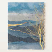 Luxe Blue Gold Waterverf Mountain Planner (Achterkant)