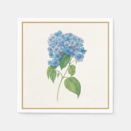 Luxe Blue Hydrangea Napkin — Elegant Botanical  Servet