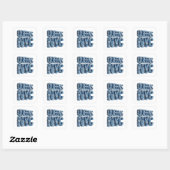 Luxe Blue QUEENS NYC Sticker Ontwerp (Vel)