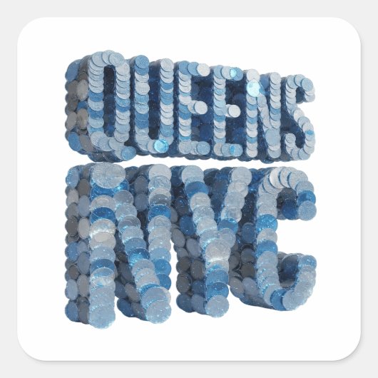 Luxe Blue QUEENS NYC Sticker Ontwerp (Voorkant)