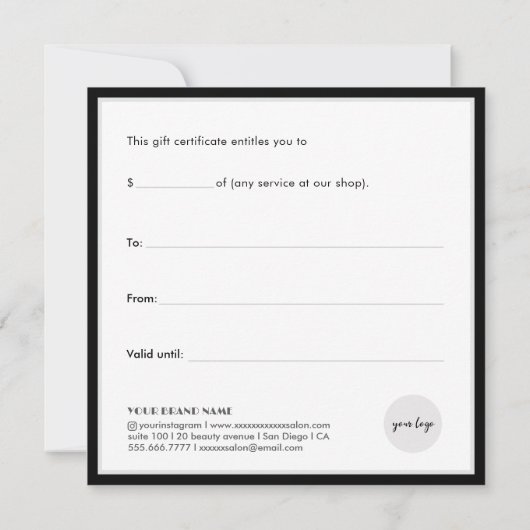 Luxe Blue Sparkle Professional Holiday Gift Kaart (Achterkant)