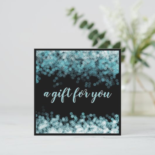 Luxe Blue Sparkle Salon Cadeaubon Kaart (Staand voorkant)