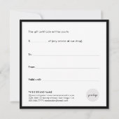 Luxe Blue Sparkle Salon Cadeaubon Kaart (Achterkant)