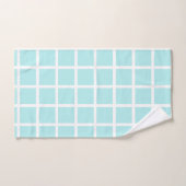 LUXE BLUE WHITE SPOT GRID BATH TOWEL SET BAD HANDDOEK (Handdoek)