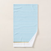 LUXE BLUE WHITE STRIPE GOLD BATHROOM TOWEL SET BAD HANDDOEK (Handdoek)