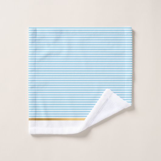 LUXE BLUE WHITE STRIPE GOLD BATHROOM TOWEL SET BAD HANDDOEK (Wasdoekje)