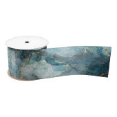Luxe Blues, Wit & Goud Metallic Zijden Lint (Spoel)