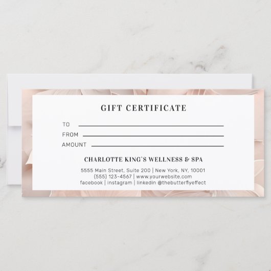 Luxe, Blush-beige, Bloem Cadeaubon (Voorkant)