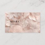Luxe, Blush-Beige, Bloem, Salon Afspraak Afsprakenkaartje (Voorkant)