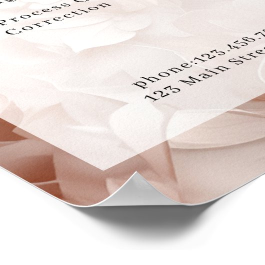 Luxe, Blush-Beige, Bloem, Salon prijslijst Poster (Hoek)