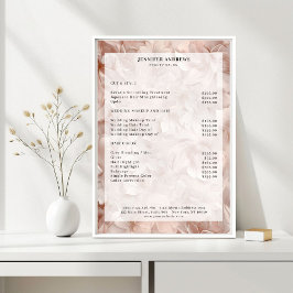 Luxe, Blush-Beige, Bloem, Salon prijslijst Poster
